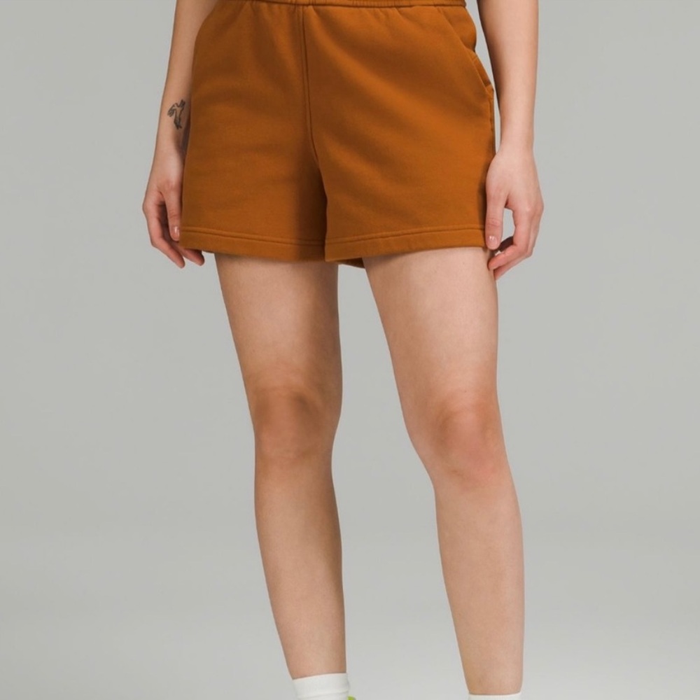 Lululemon 4” Women's Orange and Brown Shorts